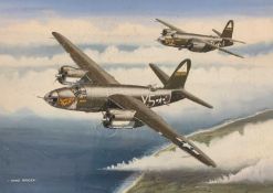 Mike Bailey (British, 20th century), 'Westland Wapiti RAF', gouache on watercolour board, signed,