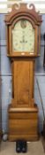 Matthew Read, Aylsham, a George III long case clock with painted arch dial, eight day movement