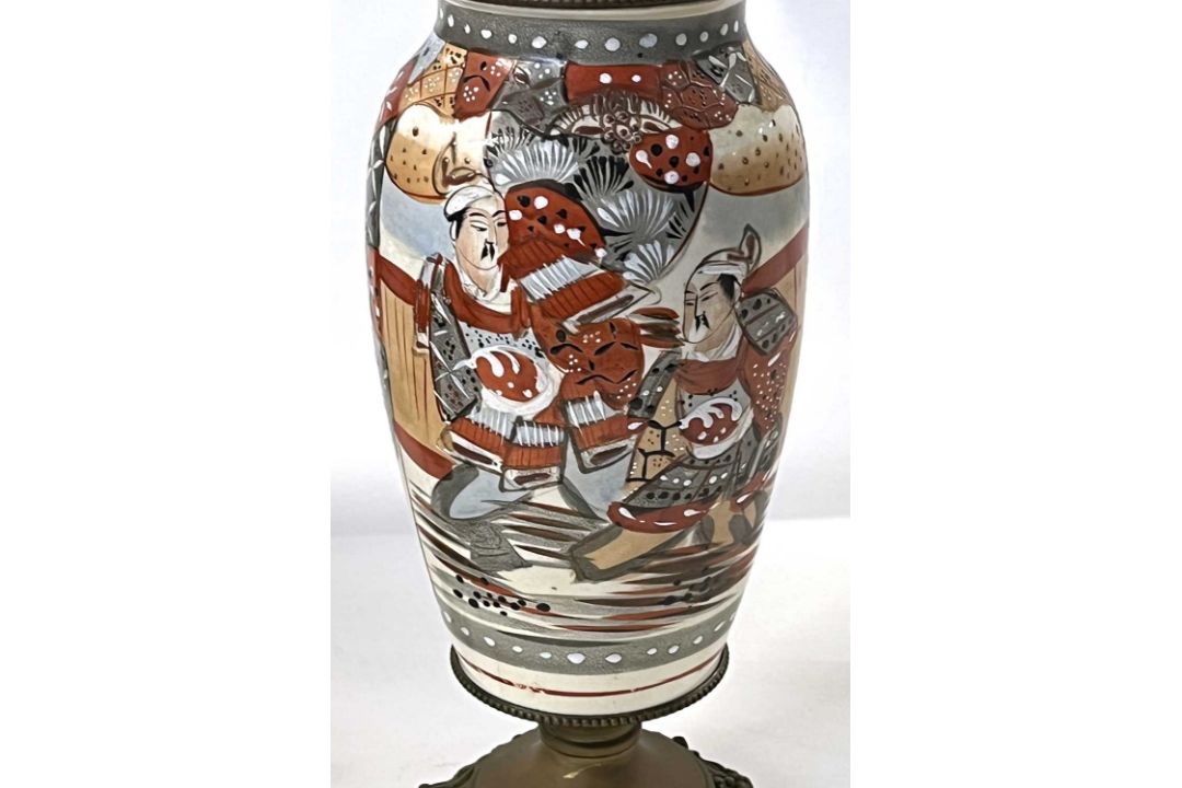 A Chinese crackle ware type vase converted into a lamp, vase 32cm high - Image 3 of 4