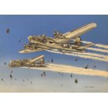 Mike Bailey (British, 20th century), 'Boeing B-17G Fortress "Stingy" and Boeing B-17 F Fortress "Ole