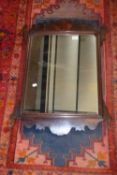 A Georgian mahogany fretwork framed wall mirror of typical form, 82cm high (a/f)