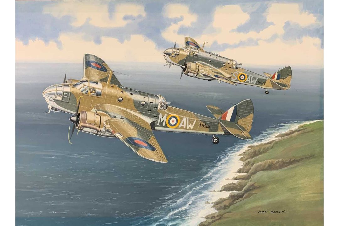 Mike Bailey (British, 20th century), 'Spitfire IX MJ627 No 441 (Silver Fox) Squadron', gouache on