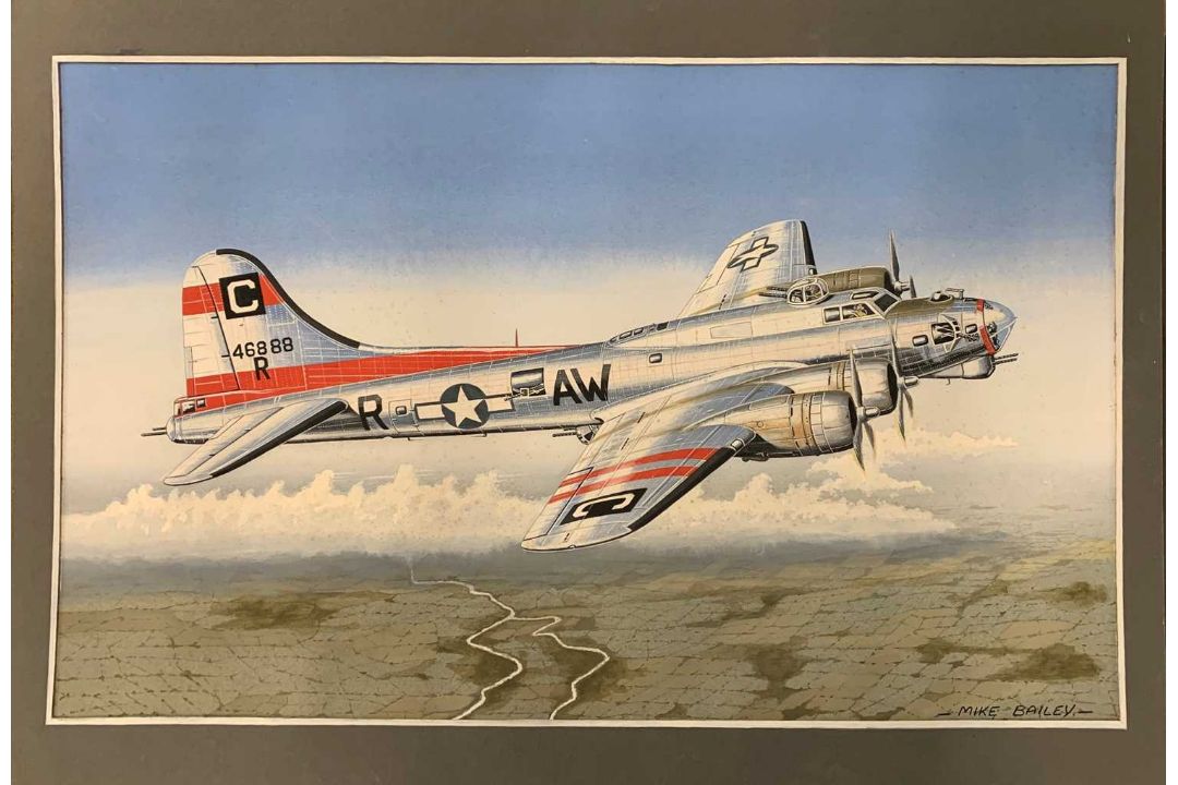 Mike Bailey (British, 20th century), 'Boeing B17 Flying Fortress USAAF 96th Bomb Group