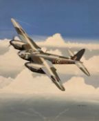 Mike Bailey (British, 20th century), 'DH Mosquito RAF', acrylic on watercolour board, signed,