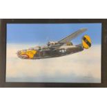 Mike Bailey (British, 20th century), 'Consolidated B24 Liberator 44th BG USAAF', gouache on