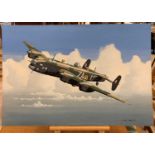 Mike Bailey (British, 20th century), 'Handley Page Halifax RAF', acrylic on watercolour board,