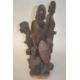An African wooden carved group of warriors and children, 45cm high - Image 1 of 2