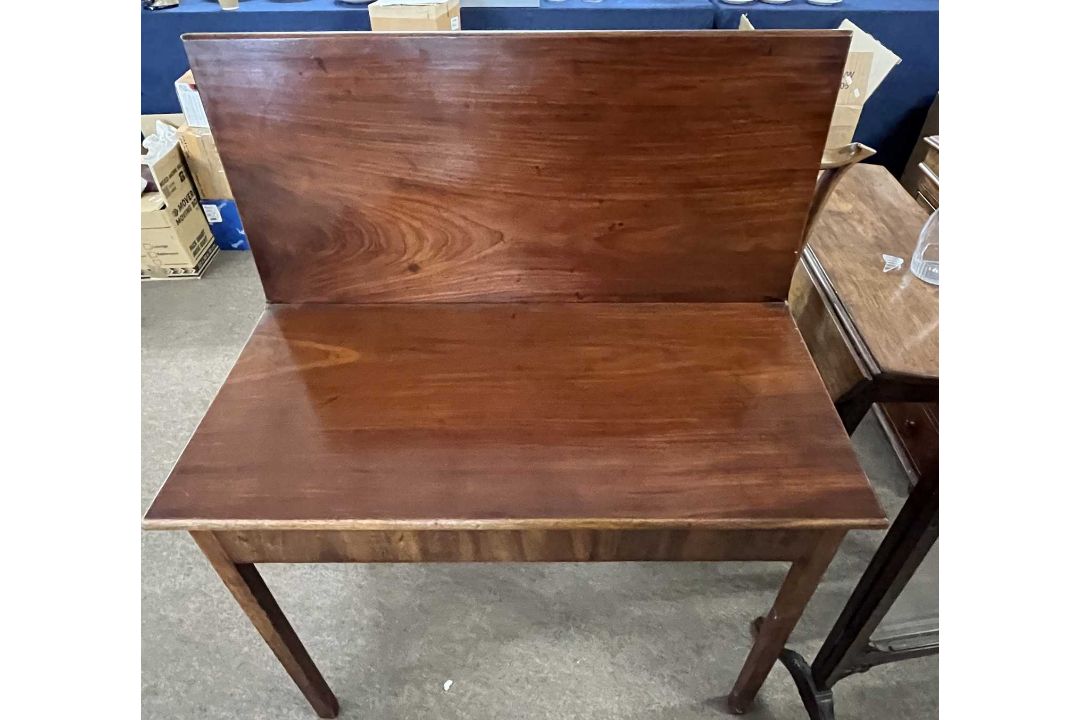 A Georgian mahogany tea table of plain rectangular form, 91cm wide - Image 3 of 3