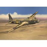 Mike Bailey (British, 20th century), 'Vickers Wellington RAF', acrylic on watercolour board, signed,