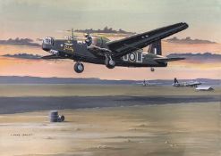 Mike Bailey (British, 20th century), 'Vickers Wellington MK 1C', gouache on watercolour board,