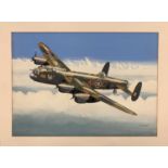 Mike Bailey (British, 20th century), 'Avro Lancaster BIII', gouache on watercolour board, signed,