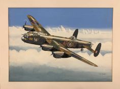 Mike Bailey (British, 20th century), 'Avro Lancaster BIII', gouache on watercolour board, signed,