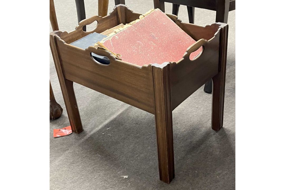 A 19th Century mahogany book trough of rectangular form with carry handles to each side, 51cm wide - Image 2 of 8