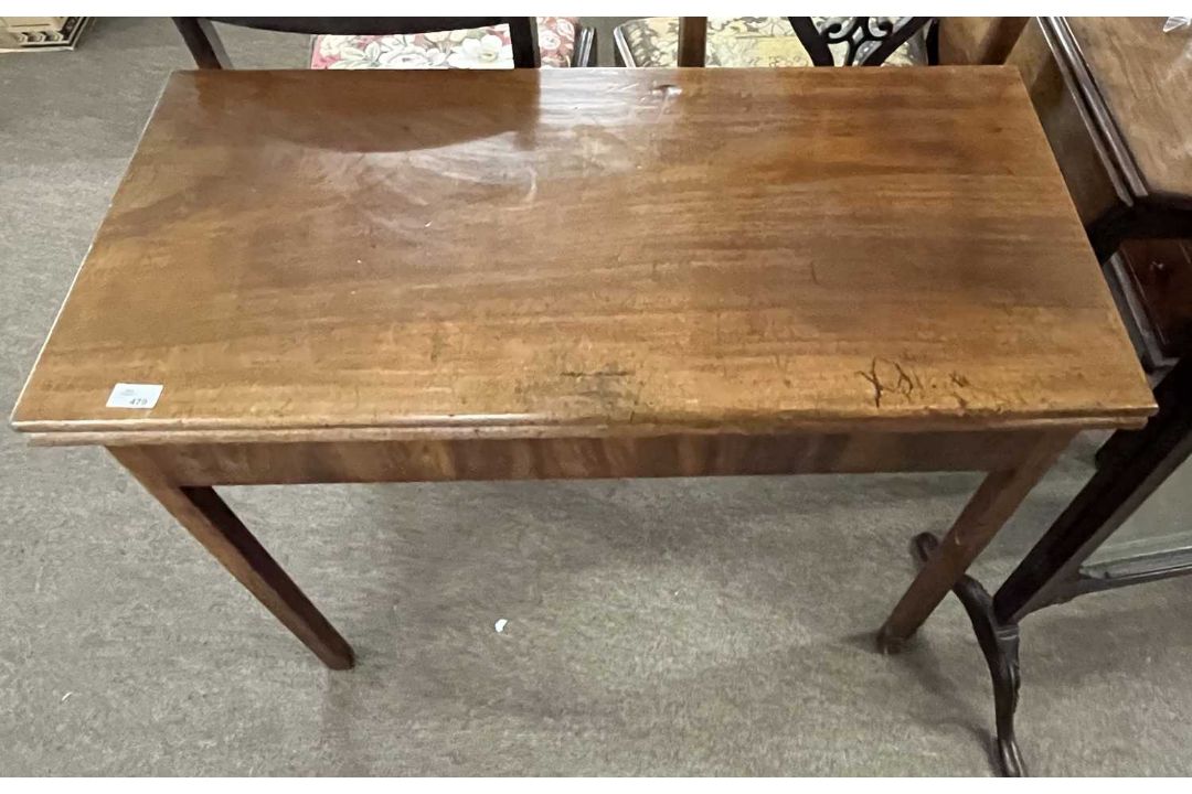 A Georgian mahogany tea table of plain rectangular form, 91cm wide - Image 2 of 3