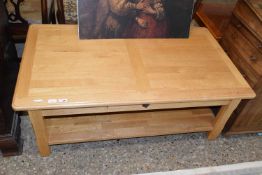 A 20th Century oak rectangular coffee table, 130cm long