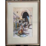 Bernard Mcdonald (b.1944), Street Seller in Morocco, watercolour, signed, 13.5x13.25 ins, framed and