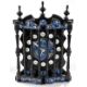 A 20th Century Spanish mantel clock with ebonised frame and enamelled panels, bearing label to the - Image 2 of 4