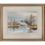 Leslie L H Moore (1907-1997), 'Elsing Mill', watercolour, signed, 37x26.5cm, framed and glazed