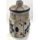 A West German Scheurich large jar and conver, the grey ground with blue floral design in relief, - Image 3 of 6