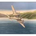 Mike Bailey (British, 20th century), 'DH Mosquito 105 Squadron RAF', acrylic on watercolour board,