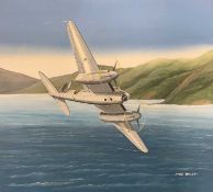 Mike Bailey (British, 20th century), 'DH Mosquito 105 Squadron RAF', acrylic on watercolour board,