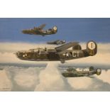 Mike Bailey (British, 20th century), 'Consolidated B24 Liberator USAAF Formation 'Natural 2' 448th