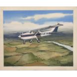 Mike Bailey (British, 20th century), 'Cessna C150', gouache on watercolour card, signed, 67x56cm,