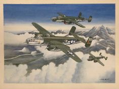 Mike Bailey (British, 20th century), 'North American Mitchell USAAF Formation 'Briefing Time',