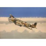 Mike Bailey (20th century), 'Bristol Bleinheim RAF', acrylic on watercolour board, signed,