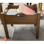A 19th Century mahogany book trough of rectangular form with carry handles to each side, 51cm wide
