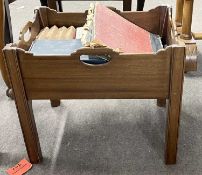 A 19th Century mahogany book trough of rectangular form with carry handles to each side, 51cm wide