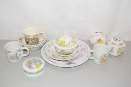 Assorted ceramics to include Bunnikins, Wedgwood Peter Rabbit, Royal Doulton Brambly Hedge etc