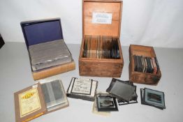 A box of assorted glass slides and others, various subjects