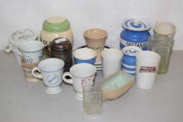 Assorted kitchen pottery, mugs etc