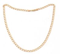 A 9ct curblink necklace, stamped 9KT to one end and 375 to the other with Sheffield assay mark,