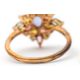 A 9ct multi gemset ring, set with oval and pear shape sapphires, topaz and quartz, with plain band - Image 3 of 7