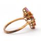 A 9ct multi gemset ring, set with oval and pear shape sapphires, topaz and quartz, with plain band - Image 2 of 7