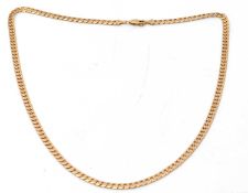 A curblink necklace, stamped 375 to each end, clasp stamped 375, 61cm long, 25.4g
