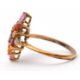 A 9ct multi gemset ring, set with oval and pear shape sapphires, topaz and quartz, with plain band - Image 6 of 7