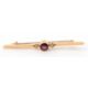 A garnet and seed pearl bar brooch, with central round garnet in millegrain collet mount, with a - Image 2 of 3