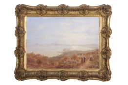 William James Muller (1812-1845), 'Bay of Pouzzuoli', pencil and watercolour, 55x40cm, framed and