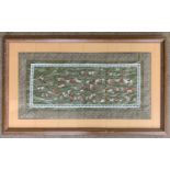 Chinese School, 20th century, '100 Children', embroided silk, 33x63cm, framed and glazed.