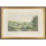 Gordon Lees (b.1933), 'Haymaking', watercolour, signed, 53x30cm, framed and glazed