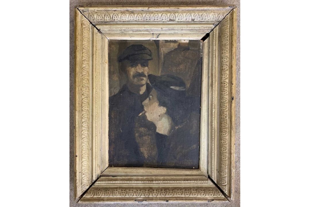 In the manner of Kurt Peiser (Belgian,1887-1962), Lady with cigarette observes a flat capped