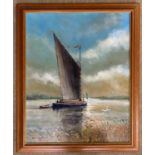 Joe Crowfoot (1946-2017), 'Broadland Past', oil on board, signed, 49.5x39cm, framed