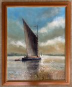 Joe Crowfoot (1946-2017), 'Broadland Past', oil on board, signed, 49.5x39cm, framed