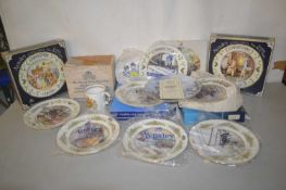 Qty of Ainsley collectors plates mainly commemorative pieces together with a Beatles plate