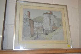 Water colour of buildings by Rowland Fisher