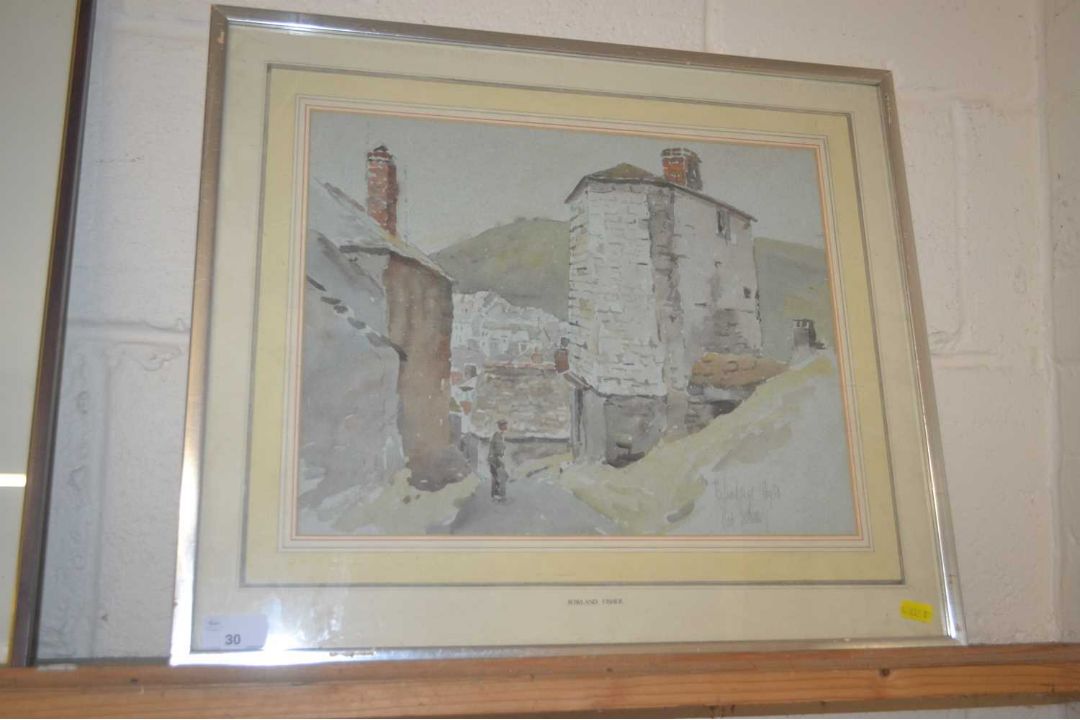 Water colour of buildings by Rowland Fisher