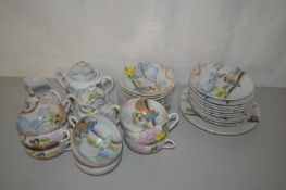 Qty Japanese poecelain teawares, cups, saucers sugar bowl, plates etc